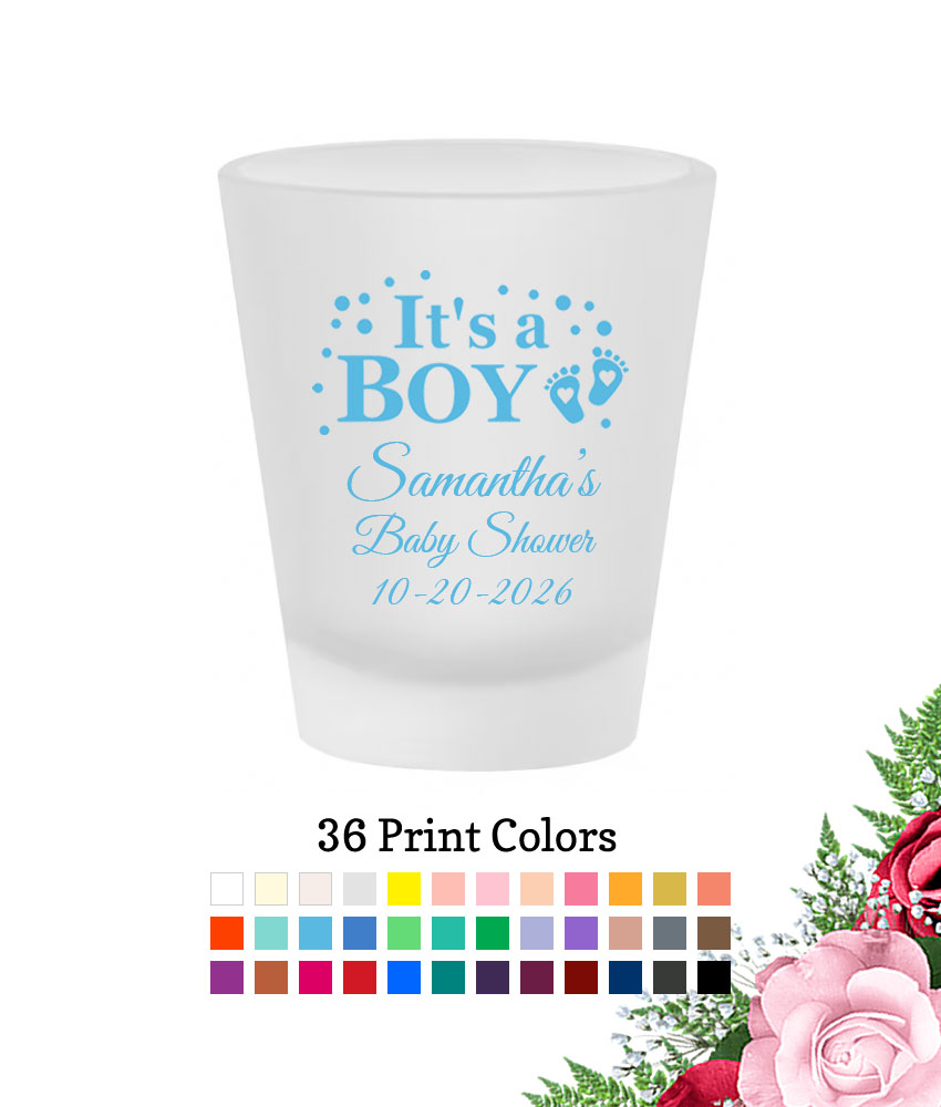 it's a boy frosted shot glass