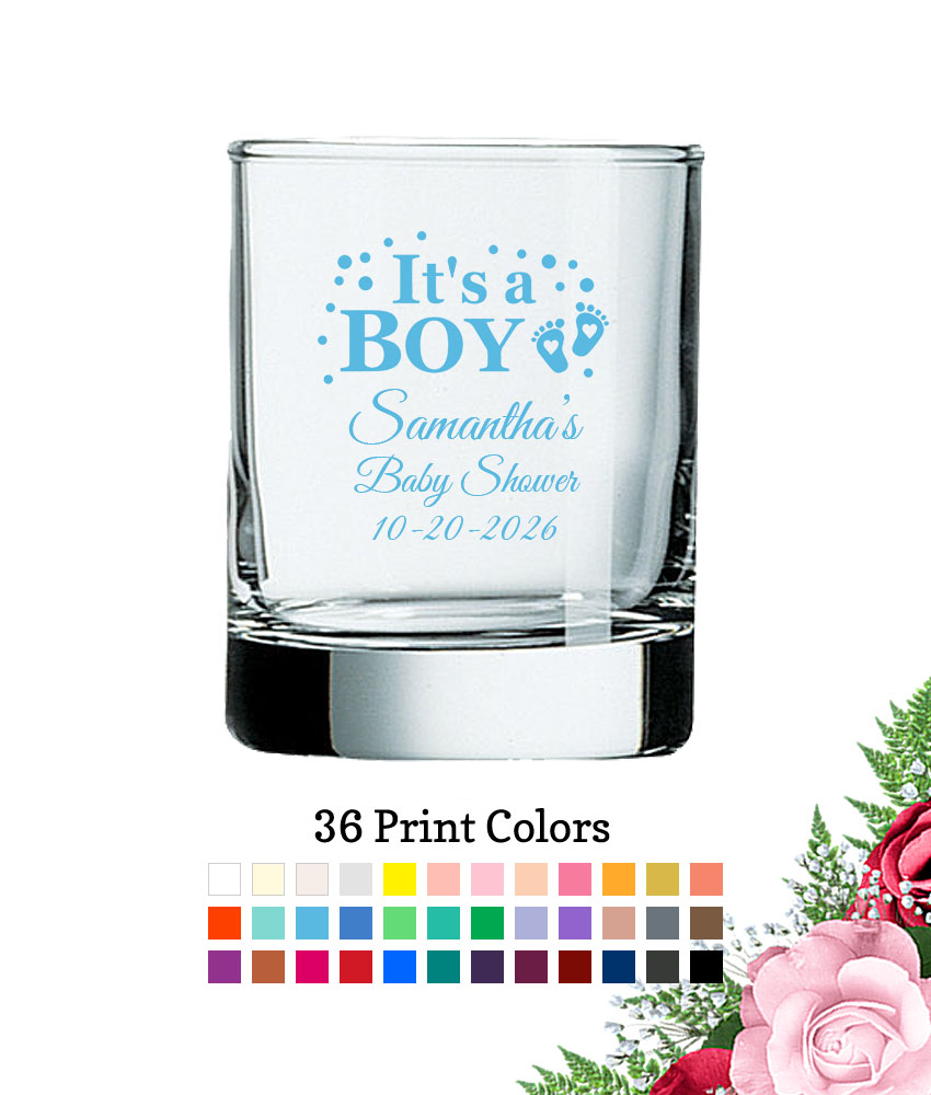 it's a boy votive shot glass