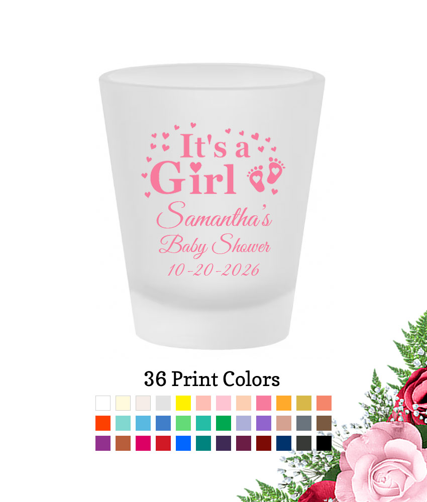 it's a girl frosted shot glass