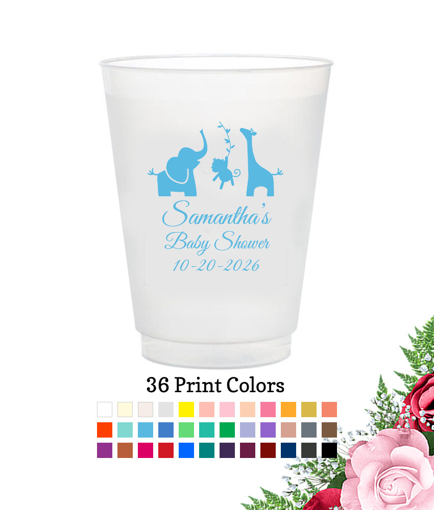 safari animals frosted flex cup