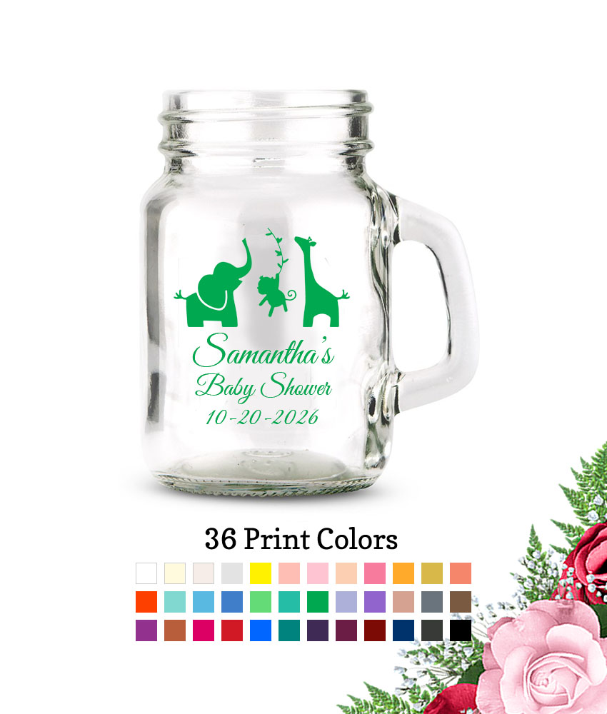 safari animals small mason jars