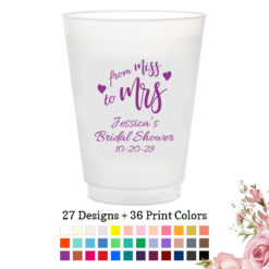 from miss to mrs bridal shower favors 10 oz frosted flex cup