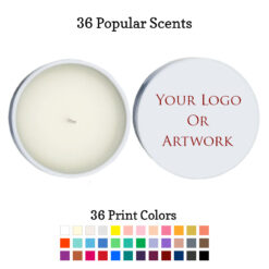 2 oz white round tins personalized candle favors your logo