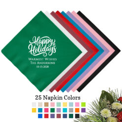 happy holidays 3 ply paper beverage napkins