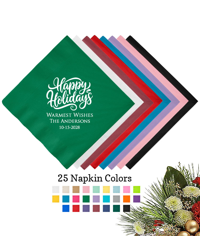 happy holidays 3 ply paper beverage napkins happy holidays 3 ply paper beverage napkins
