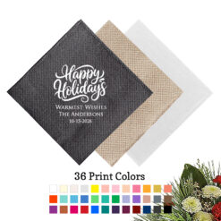 happy holidays linen dinner napkins