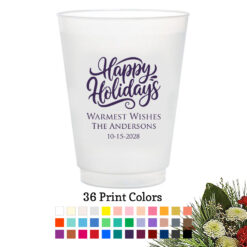 happy holidays personalized frost flex cups