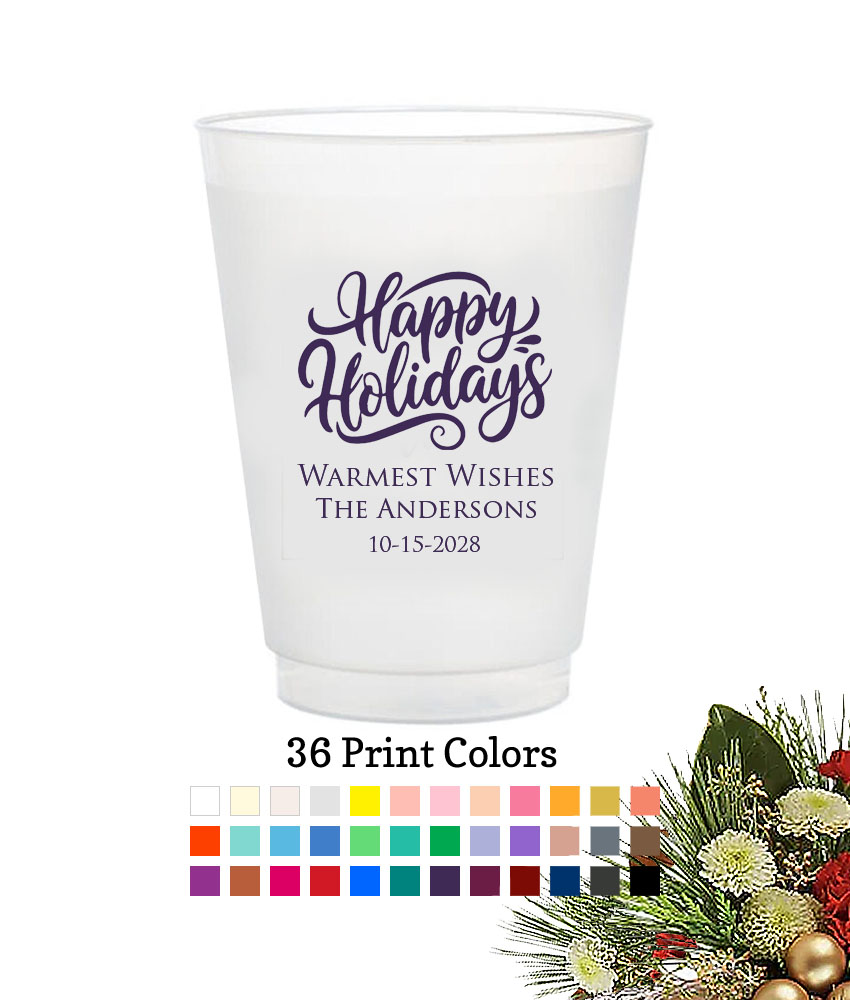 happy holidays personalized frost flex cups happy holidays personalized frost flex cups
