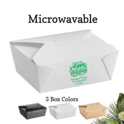 happy holidays personalized microwavable take out container