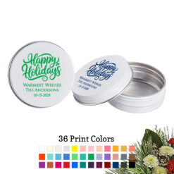 happy holidays personalized mint tins