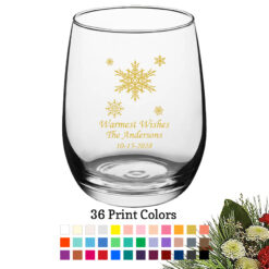 snowflake 15 oz snowflakes christmas holiday personalized large wine glass
