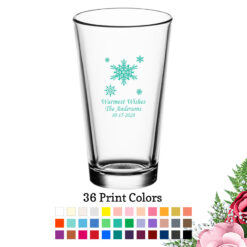 snowflake 16 oz personalized holiday pint glasses