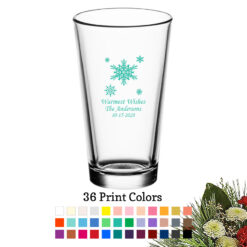 snowflake 16 oz snowflakes christmas holiday personalized pint glasses