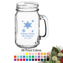 snowflakes 16 oz christmas holiday personalized large mason jars