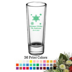 snowflakes 2 oz christmas holiday personalized tall shooter shot glass