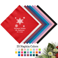snowflakes 3 ply christmas holiday personalized paper beverage napkins