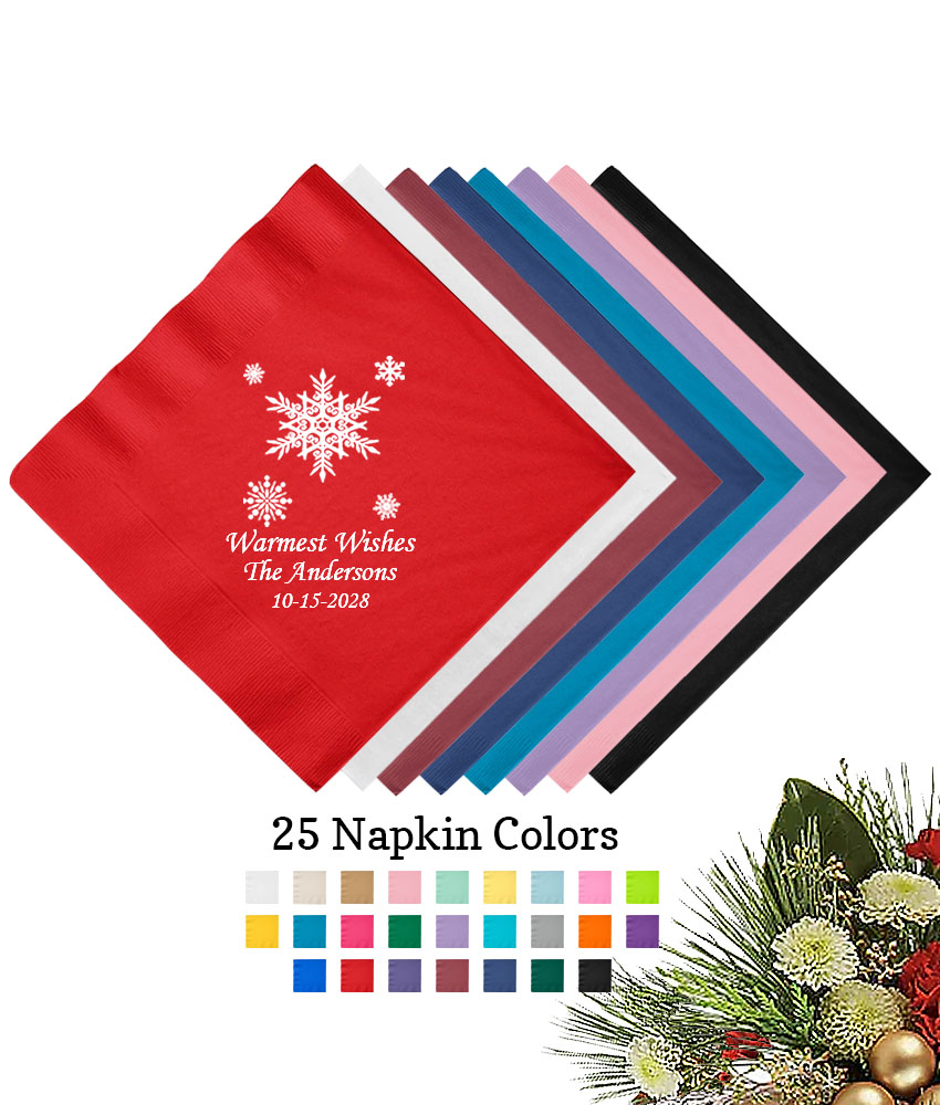 snowflakes 3 ply christmas holiday personalized paper beverage napkins snowflakes 3 ply christmas holiday personalized paper beverage napkins