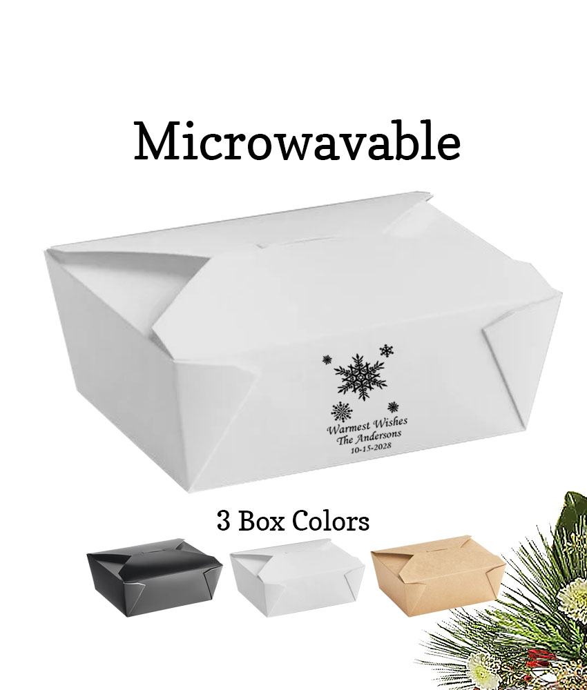 snowflakes christmas holiday personalized microwavable take out container snowflakes christmas holiday personalized microwavable take out container