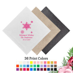 snowflakes linen beverage napkins