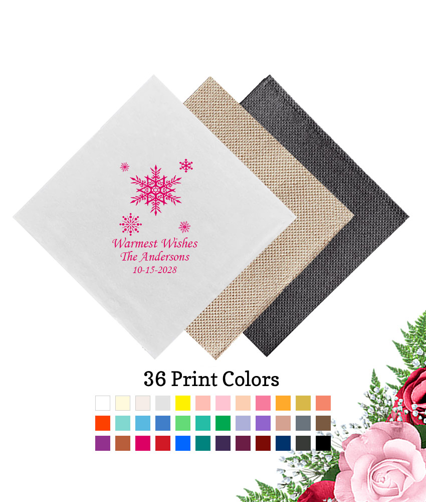 snowflakes linen beverage napkins snowflakes linen beverage napkins