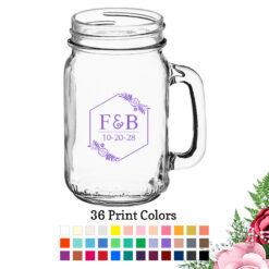 2 initial monogram floral box large mason jars 16 oz