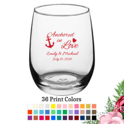 anchored in love large wine glass 15 oz