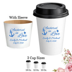 anchored in love paper coffee hot cups with lids and sleeve