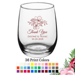 floral large wine glass 15 oz
