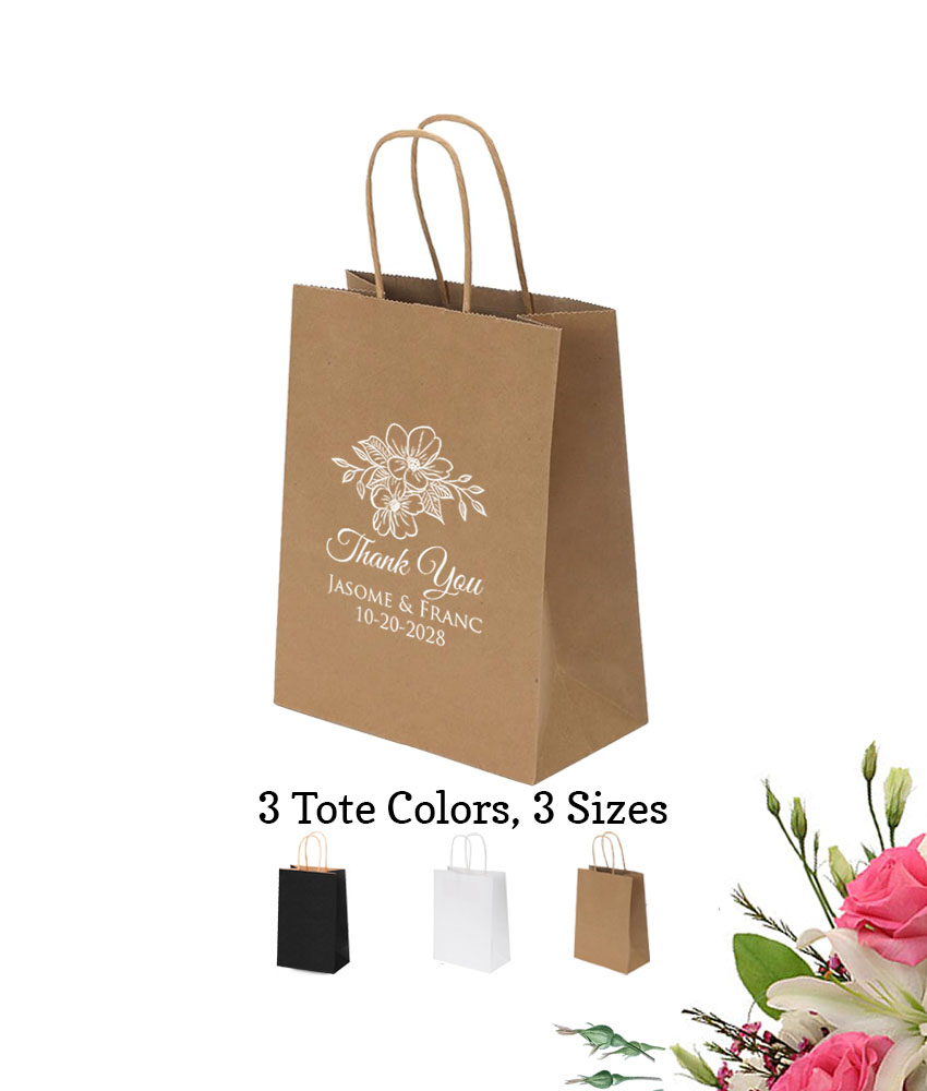 floral personalized paper wedding gift bags floral personalized paper wedding gift bags