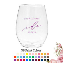 i do wedding plastic wine glass