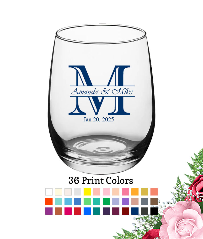 initial monogram large wine glass 15 oz initial monogram large wine glass 15 oz