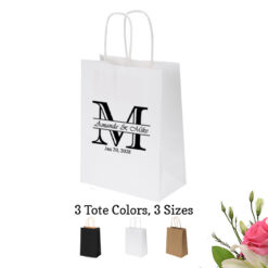 initial monogram personalized wedding paper gift bags