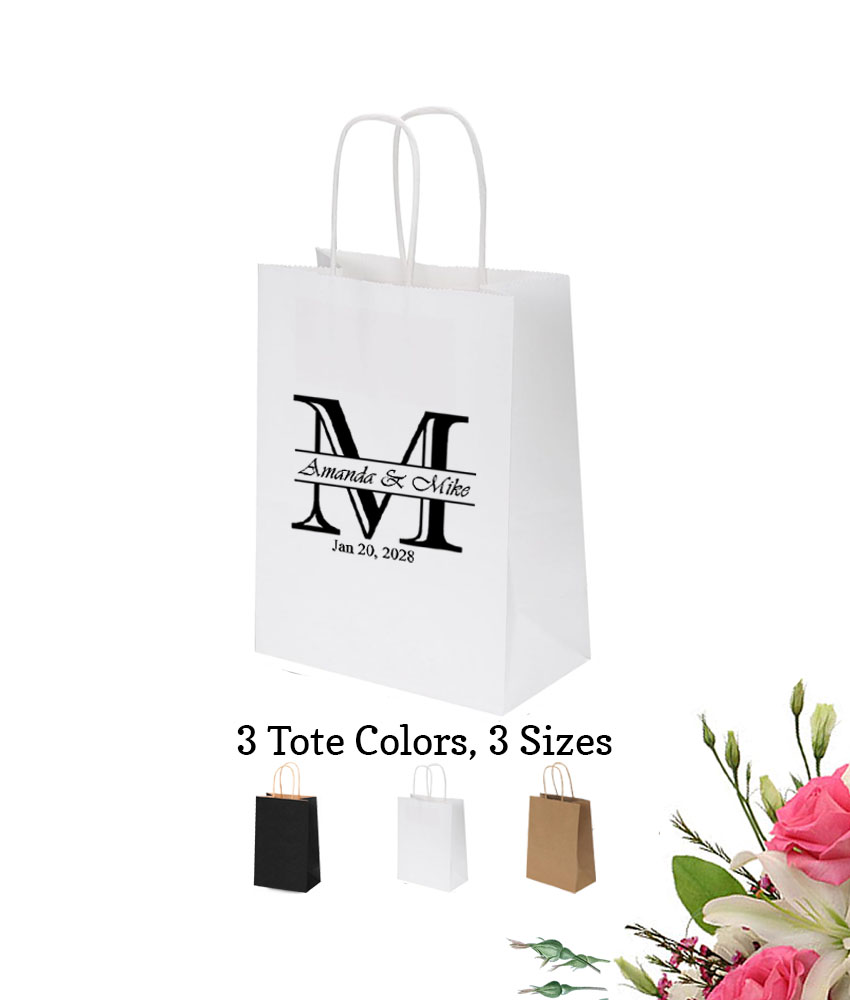 initial monogram personalized wedding paper gift bags initial monogram personalized wedding paper gift bags