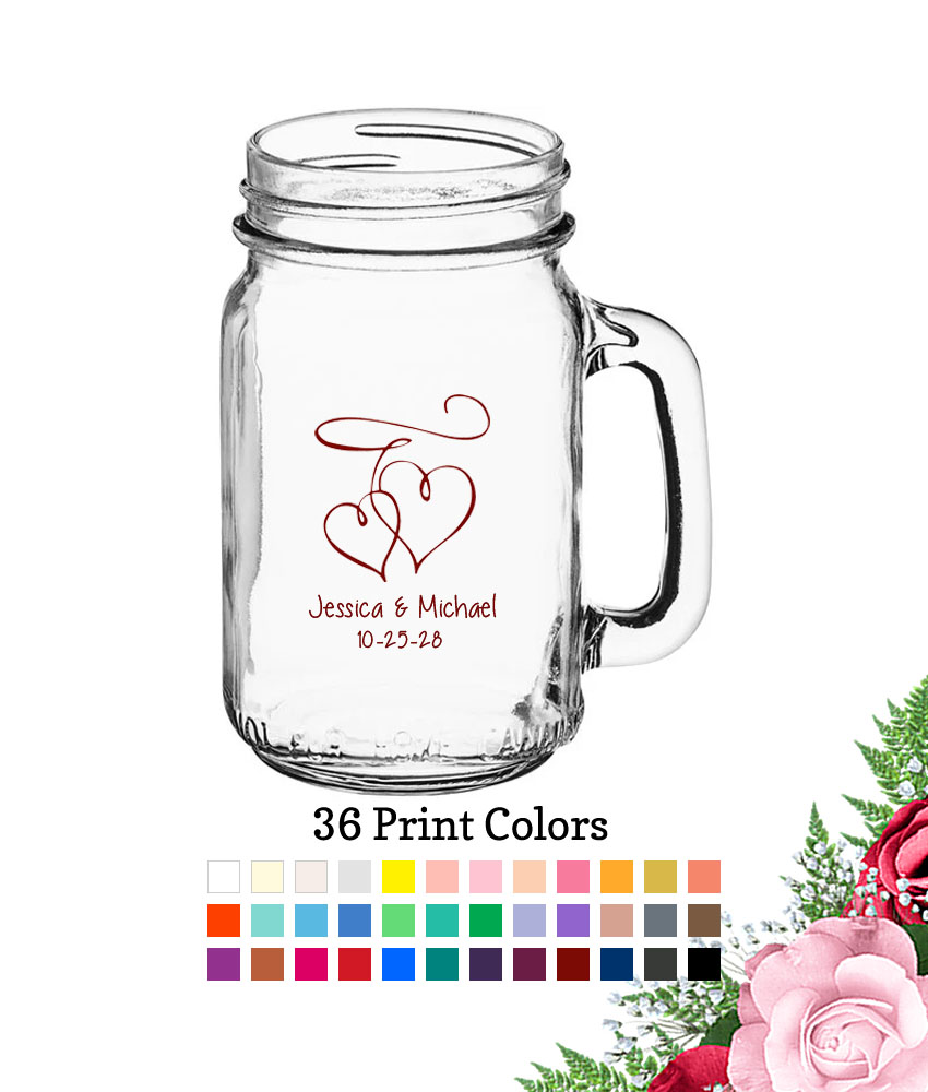 interlocking hearts large mason jars 16 oz interlocking hearts large mason jars 16 oz