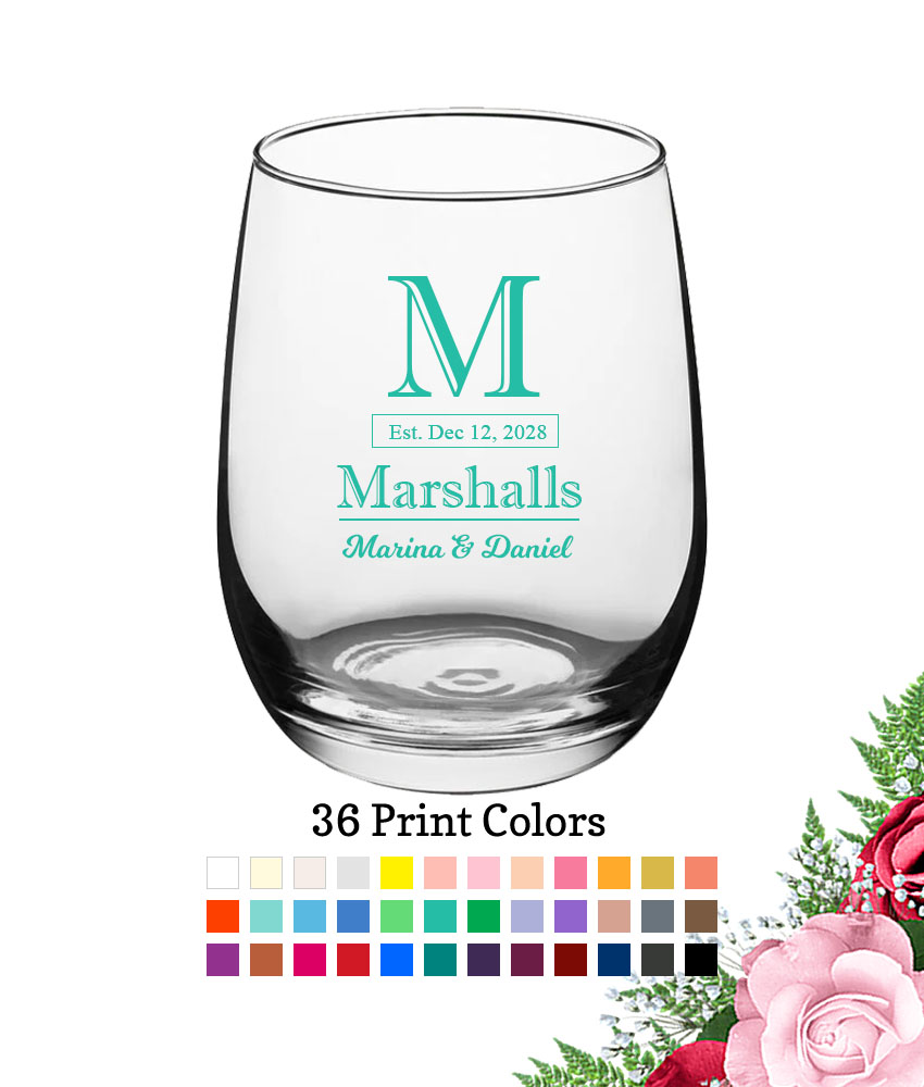 last name initial large wine glass 15 oz last name initial large wine glass 15 oz