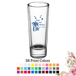 palm tree 2 oz wedding personalized tall shooter shot glass