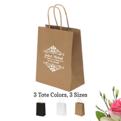 scroll personalized paper tote bags