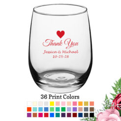 thank you large wine glass 15 oz