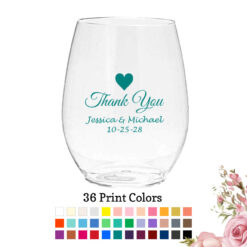 thank you wedding plastic wine glass