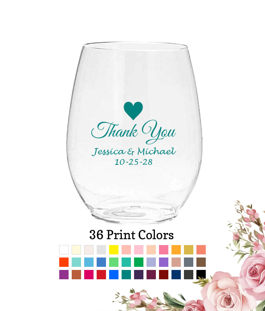 thank you wedding plastic wine glass thank you wedding plastic wine glass