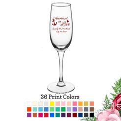 anchored in love 8 oz personalized champagne flute glass wedding favors
