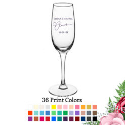 cheers 8 oz personalized champagne flute glass wedding favors