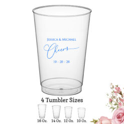 cheers personalized wedding clear plastic tumbler