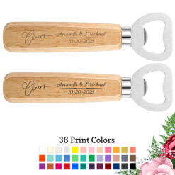 cheers wedding wood bottle openers
