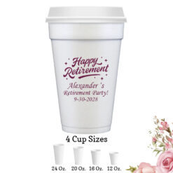 happy retirement retirement party favors white foam cup