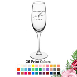 i do 8 oz personalized champagne flute glass wedding favors
