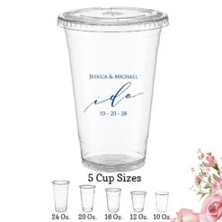 i do personalized wedding clear plastic cups with lids