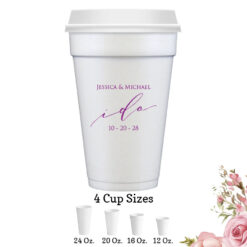 i do personalized wedding white styrofoam cups with lids
