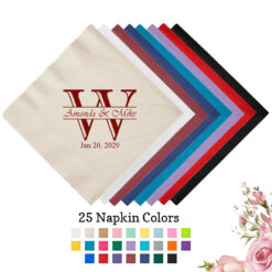 initial monogram 3 ply wedding personalized paper beverage napkins