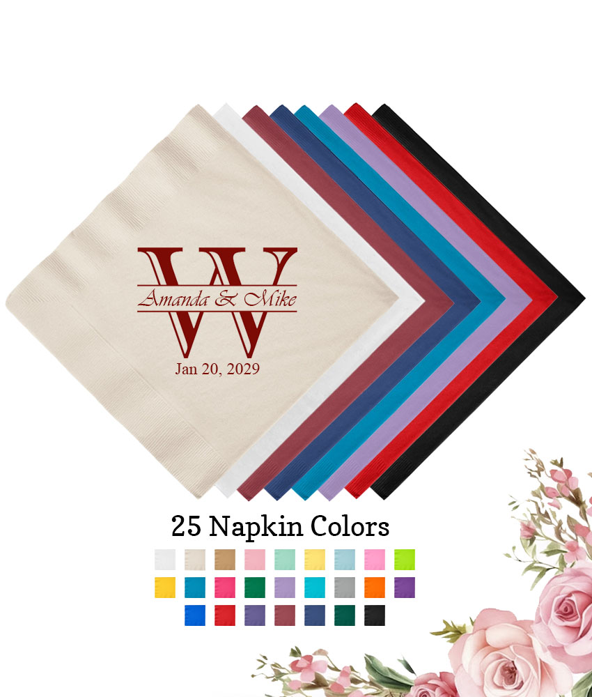 initial monogram 3 ply wedding personalized paper beverage napkins initial monogram 3 ply wedding personalized paper beverage napkins